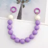 Chaîne de téléphone de perles rondes colorées pour femmes fille acrylique Anti-perte Bracelet suspendu Bracelet suspendu bricolage pendentif porte-clés