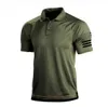 Camisetas masculinas para caminhadas táticas ao ar livre Exército militar de decote em V Camiseta de escalada de caça à caça