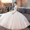 U-Boot-Ausschnitt Hochzeitskleid für Frauen 2022 Braut koreanische Version europäische und amerikanische Prinzessin Kleider dünne einfache Plus-Size-Brautkleider