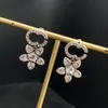 Designer Hoop Earrings Stud Flower Fashion Jewelry For Womens Luxury Diamond Earring Gold Silver Men Earring Jewelrys 2204022D
