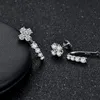 Stud Sterling Silverörhängen Moissanite Diamond passerade Test Perfekt Cut Women Engagement Luxury Jewelry Giftstud Kirs22