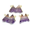 Colliers de pendentif Nature Améthystes Pendants Crystal violet avec agats de placage en or Pendant-Endant