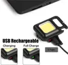 COB Lighting LED Mini Keychain 500 lumens Flashlight Portable Outdoor USB Work Light for Fishing Camping Walking