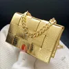 Avondtassen Vrouwen Alligator Krokodil Patroon Crossbody 2022 Lady Chain Schoudertas Goud Oranje Blauw Handtas Totes Clutch