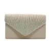 Wholale Ladi Party Fashion Bling Rhintone Golden Satin Dinner Evening Clutch Bags