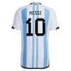 22/23 Argentinië #10 Messi Soccer Jerseys 2022 Home #9 J. Alvarez #11 Di Maria #21 Dybala #7de Paul Shirt #22 L.Martinez #20 Lo Celso Man National Team Football Uniforms