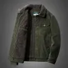 Vestes militaires d'hiver pour hommes, veste chaude en velours côtelé, manteau épais en coton, doublure en laine décontractée, pardessus grande taille 2022