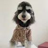 Abbigliamento per cani 100% COTONE vestiti per animali domestici stagione primavera/estate marrone vecchio fiore pois camicia moda legge lotta Teddy Schnauzer tempo libero