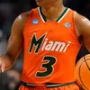 Custom College Miami Hurricanes Baskettröja Isaiah Wong Charlie Moore Kameron McGusty Miller Harlond Beverly Bensley Joseph Sam Waardenburg Walker Poplar