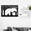 Family Tree Metal Wall Art Happy Loving Family Wall Silhouette Decorazione da parete in metallo