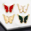 Pendant Necklaces 2022 Summer Trendy Multiple Color Resin Butterfly Copper Gold Plated CZ Component For Jewelry Making Pdta834Pendant
