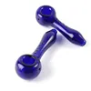 Glass Blue Mushroom Spoon Water Pipes Smoking Accessoeries Tube Handle For Hookahs SP398