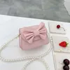 Çocuklar Mini El Çantası Sevimli Bow Crossbody Çanta Kızlar Para Çantası Kawaii Çocuklar İnci Çantalar ve Çantalar Bebek Cüzdan