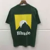 Green Designer Gray Rhude T Shirt Men Women 1 Washed Do Old Tshirts Summer Style Fashion High Quality Top Tees T200219 Högkvalitet