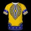 Afrika Men039s Tshirts Yaz O Boyun Kısa Kollu Tshirt Plus Boy Boy Boy Boyu Top Vintage Stil 3D Baskılı Dashiki Giysileri 225057812