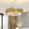 Pendant Lamps Modern Crystal Hanging Lamp Bedroom Stainless Steel Light Luxury Living Room Model Study Dining LampsPendant