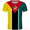 모잠비크 티셔츠 무료 커스텀 메이드 이름 번호 모즈 티셔츠 국가 플래그 MZ Republic Portuguese College 프린트 PO 의류 220609