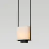 Pendant Lamps Black Fabric Square LED Bedroom Dining Room Loft E27 Chandelier Mirror LightPendant