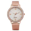 Armbandsur Leisure Fashion Women's Watch Diamond Embelling Design Alloy Strap Pink Crystal Bead Armband Tvådelar SetWristwatches