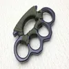 Yeni Arival Siyah Alaşım Knuckles Duster Tokalı Erkek ve Kadın Kendini Savunma Dört Parmak Yumrukları555308f