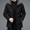 Men's Down Men's & Parkas Winter Men Solid Color White Duck Jacket Stand Collar Warm Thick Male Casual Parka Coat S-4XLMen's