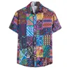 Herrklänning skjortor herr skjorta sommar topp casual short hase hawaiian etnic tryck cool tunna män manliga kläder harajuku toppar