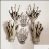 Party Decoration Event Leveringen Feestelijke Home Garden Halloween Skeleton Handch voor het verminderen van Plastic Bar Haunted House Horror Props 2p