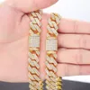 6/7/8/9/10 tum 15mm 2Row Cuban Prong Chain Armband Silver Gold Plated Iced Out Armband