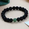 Natuurlijke lava steen handgemaakte strengen 8 mm kralen bedelarmbanden voor mannen vrouwen elastische yoga mode sieraden