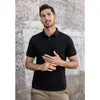 KUEGOU Modekleidung Herren Poloshirt mit kurzen Ärmeln Revers Hohe Qualität Atmungsaktiv Schlank Stickerei Sommer Top Plus Größe 6499 D220615