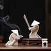 Kinesiska keramiska samurai rökelse stickhållare teperemoni prydnader heminredning kontor tehus vänner gåva 220426