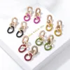 Mode Acryl Geometrische Dange oorbellen voor vrouwelijke sieraden Gold aluminium Ronde verfketen oorbellen