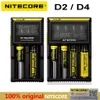 Nitecore D4 D2 Digicharger Intelligent LCD Charger Fully Compatible IMR Li-ion LiFePO4 Ni-Mh AA AAA 18650 14500 16340 26650 Battery