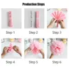 Andere evenementenfeestbenodigdheden Wedding Valentine Gouden Gold Pink Set Diy Hanging Paper Tassel Vouw Fan Tissue Pompom White Baby Girl Boy Doop Decor 230206