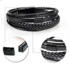 Men Dames Punk Charm Leather Bracelet Meerlagige armbanden Bangle Cuff Polsband Man's Bracelet Ethnic Fashion Sieraden