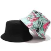 Flower Print Bucket Hat Reversible Fisherman Hat Women Men Outdoor Travel Sun Hat Panama Bucket Cap Hats For Girl 220514
