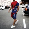 Summer Trend Men's Suit Casual Beach Shorts Suit Sea View 3D Printing Short Suit Ordinary O-Neck T-Shirt 2-Piece Set Outfit 220726