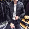 Men's Jackets Brand Men's Casaco 2022 Jacquard Slim Jacket Fashion Luxury Men Pilot Coat Large Size 4XL Wine Red Black JacketMen's