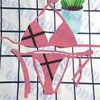 Siyah ekose bikini kadın mayo yastıklı push up mayo açık bayan üçgen bikinis seti
