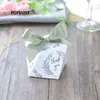 100pcs forme de diamant européen vert forêt style bonbons boîtes faveurs de mariage Bomboniere papier merci boîte-cadeau fête boîte de chocolat 220429