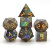 Inne Fantasy Mirror Desin D4 D6 D8 D10 D12 D20 DICE Black Polyhedral RPG DND COC Zestaw z ostrym stołem stołowym EdWI22