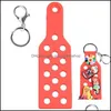 Sko delar tillbeh￶r skor gummi pvc 3d s￶t akryl nyckelringar kawaii sile hj￤rta d￥lig bunny croc charm nyckel dhmfb