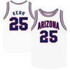 XFLSP 25 Steve Kerr Arizona Wildcats Basketball High Quality Jersey White Retro Classic Classic Mens Cousue Coutume Numéro et noms de noms