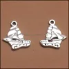 Charms Jewelry Findings Components Double Sided Ship Boat Antique PendantsVintage Tibetan Sier JewelryDiy For Bracelet Necklace 19X17Mm