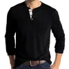 Camisetas masculinas camisetas de botão masculinas de cor de moda Solid Color O-Gobes