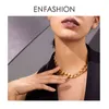 Pendant Necklaces Punk Large Strong Link Chain Choker Necklace Women Gold Color Stainless Steel Statement Men Jewelry 220427