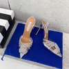 Season Shoes New Aquazzura Pumps Gatsby Sling 105 Clear Pvc Party Sandals Stiletto Heel Crystals Knot Italy6821672