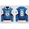 Wquebec Nordiques 19 Joe Sakic Hockey Jerseys 8 Cale Makar Blue Vintageメンズカスタム番号Any Naile Jersey