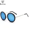 Diseuup Retro okrągłe okrągłe okrągłe marka marki Vintage Sun Glasse Coating de sol gafas lunette de soleil 220514