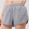 LU-0160 YOGA Outfit Short Anti-GleLare Women Running Shorts Sports Training Gym With Zipper Pocket Fitness Tights Sportwear